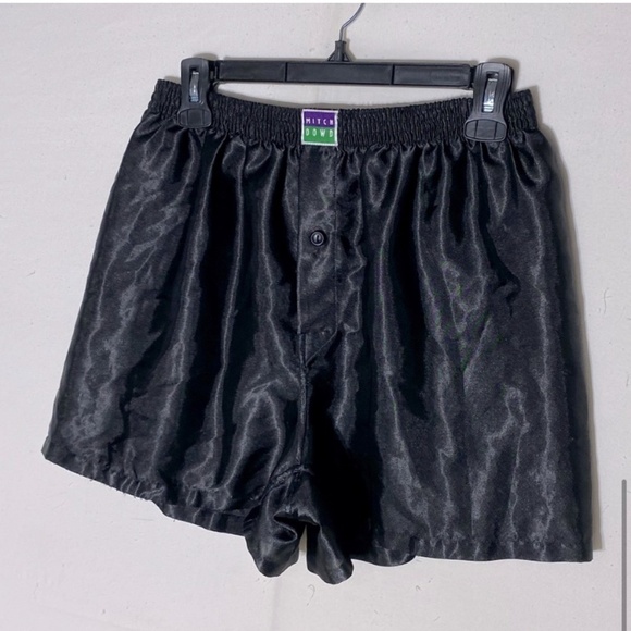 Vintage Mitch Dowd Black Satin Shorts M - Picture 8 of 8